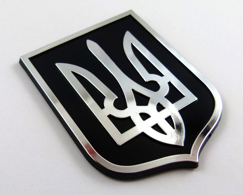 Car Chrome Decals PLNP-UBC Ukraine Trident Tryzub Black Chrome Plastic car Emblem Decal Sticker Crest UBC - Image 2